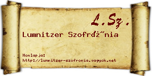 Lumnitzer Szofrónia névjegykártya